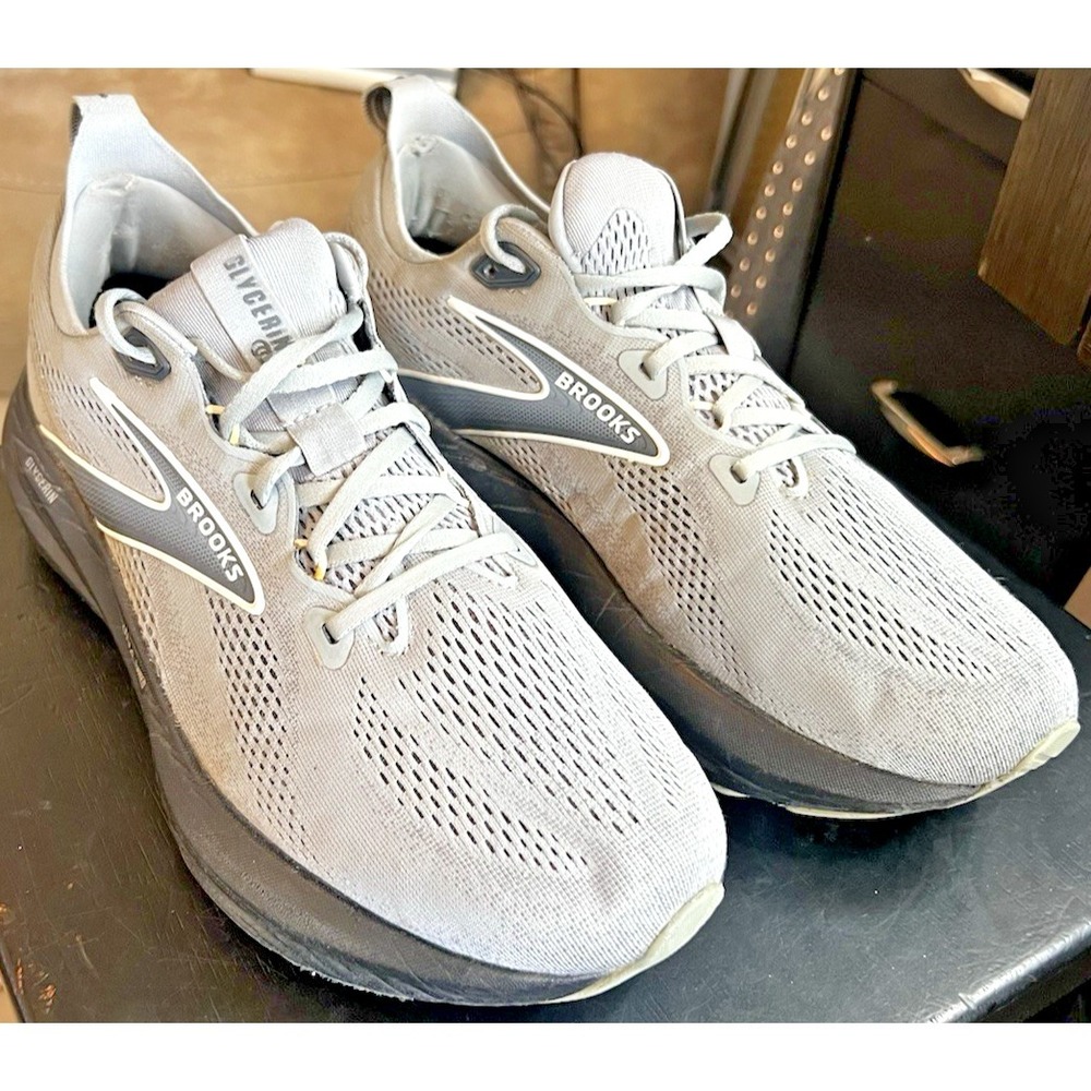 Brooks Glycerin GTS 22 Gray Running Shoes Sneakers Men's Size 10 2E Wide